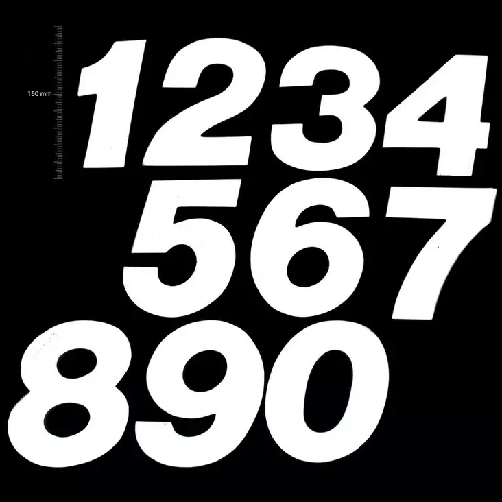 TMV MX Siffror 150mm White '8' (3pcs) - Motocross nummerplåt - 391-020328 - 1