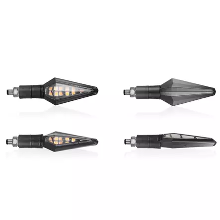 Chaft Teaser LED indicators, black, pair - MC Blinkers - IN1129 - 1