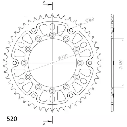 Supersprox Stealth Rear sprocketYA YZ/WRF/YZF 99- Gold 50 - Motocross bakdrev - 272-245-2-RST-50-9 - 1