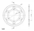 Supersprox Stealth Rear sprocket Husab./Husqv./Ktm Gold 50 - Motocross bakdrev - 272-990-RST-50-9 - 1