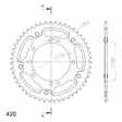 Supersprox Stealth Rear sprocket KA KX80/85 Gold 51 - Motocross bakdrev - 272-457-RST-51-9 - 1