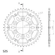 Supersprox Stealth Rear sprocket Gold - MC Bakdrev - 272-1489-RST-43-9 - 2