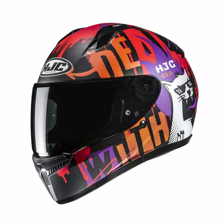 HJC hjälm C10 Fop, svart/orange (MC7SF) - MC integralhjälmar - 630-26029 - 1