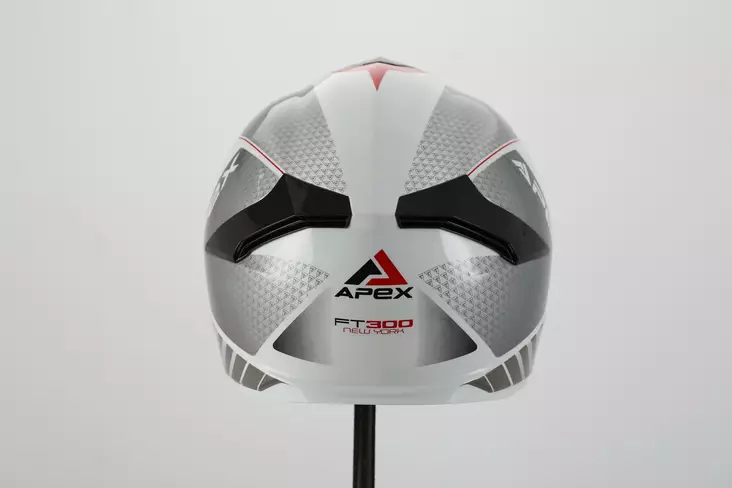 MC-hjälm APEX FT300 New York, vit/grå/röd - MC integralhjälmar - 700-25039 - 1
