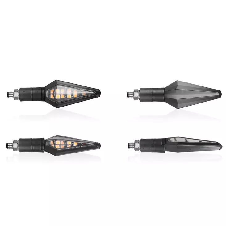 Chaft Teaser LED indicators, black, pair - MC Blinkers - IN1129 - 1