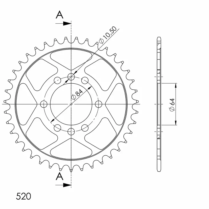 Supersprox / JT Rear sprocket 1826.39 - MC Bakdrev - 27-2-1826-39 - 1