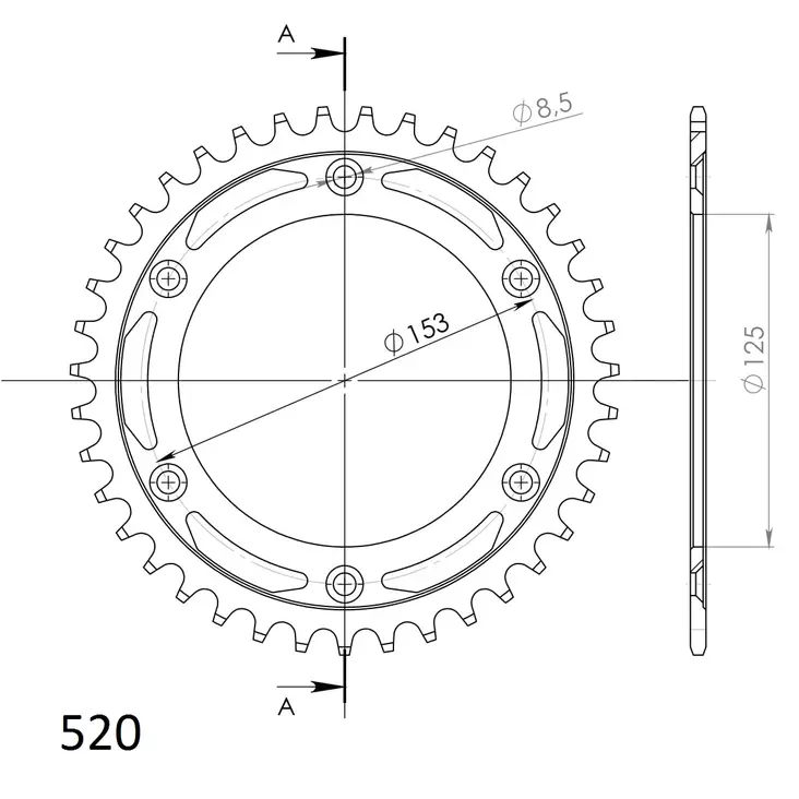 Supersprox / JT Rear sprocket 210.39 - Motocross bakdrev - 27-2-210-39 - 1