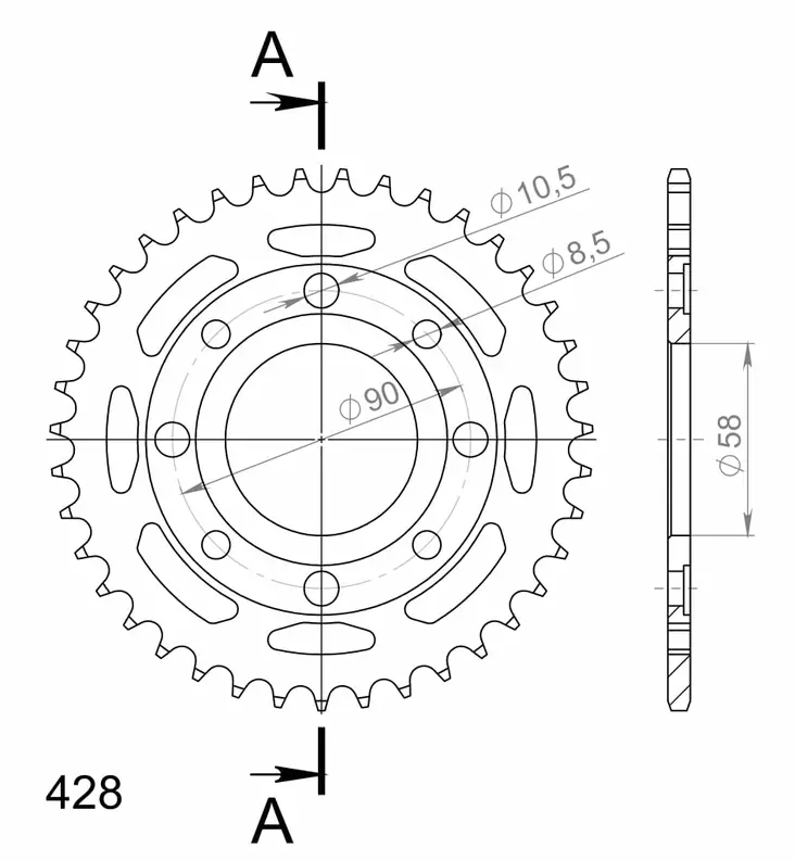 Supersprox / JT Rear sprocket 269.39 - MC Bakdrev - 27-2-269-39 - 1