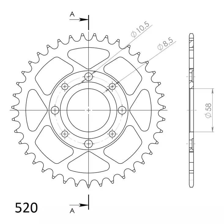 Supersprox / JT Rear sprocket 279.39 - MC Bakdrev - 27-2-279-39 - 1