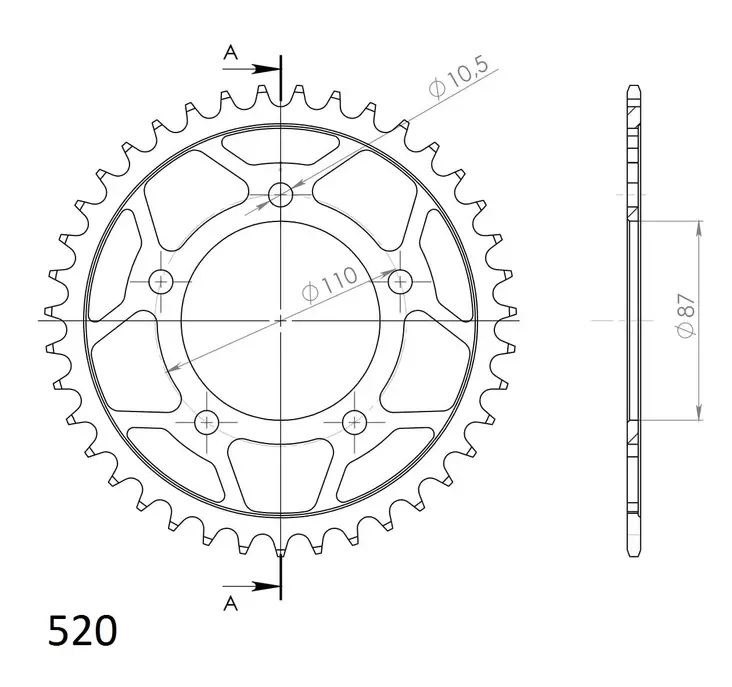 Supersprox / JT Rear sprocket 823.39 - MC Bakdrev - 27-2-823-39 - 1