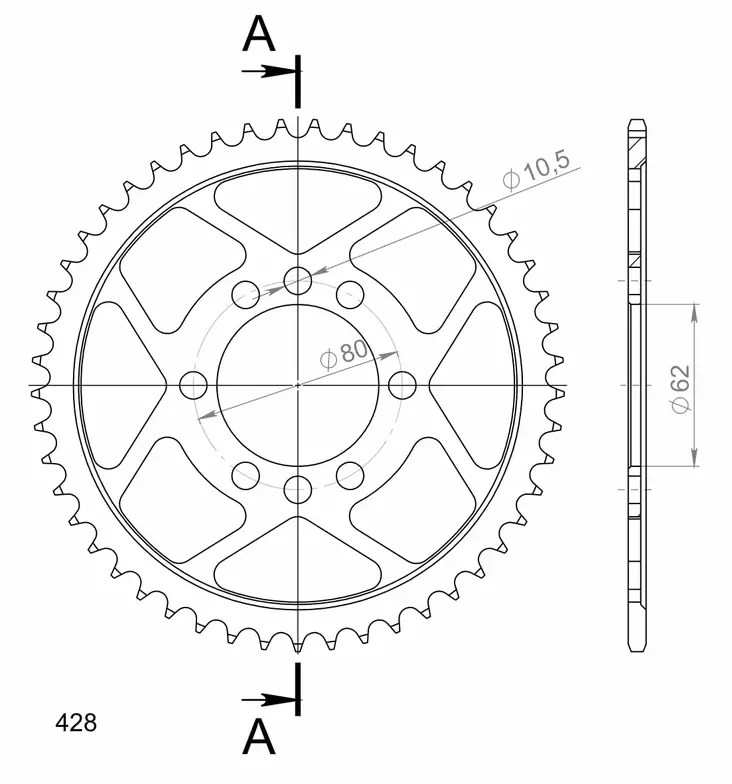 Supersprox / JT Rear sprocket 843.49 - MC Bakdrev - 27-2-843-49 - 1