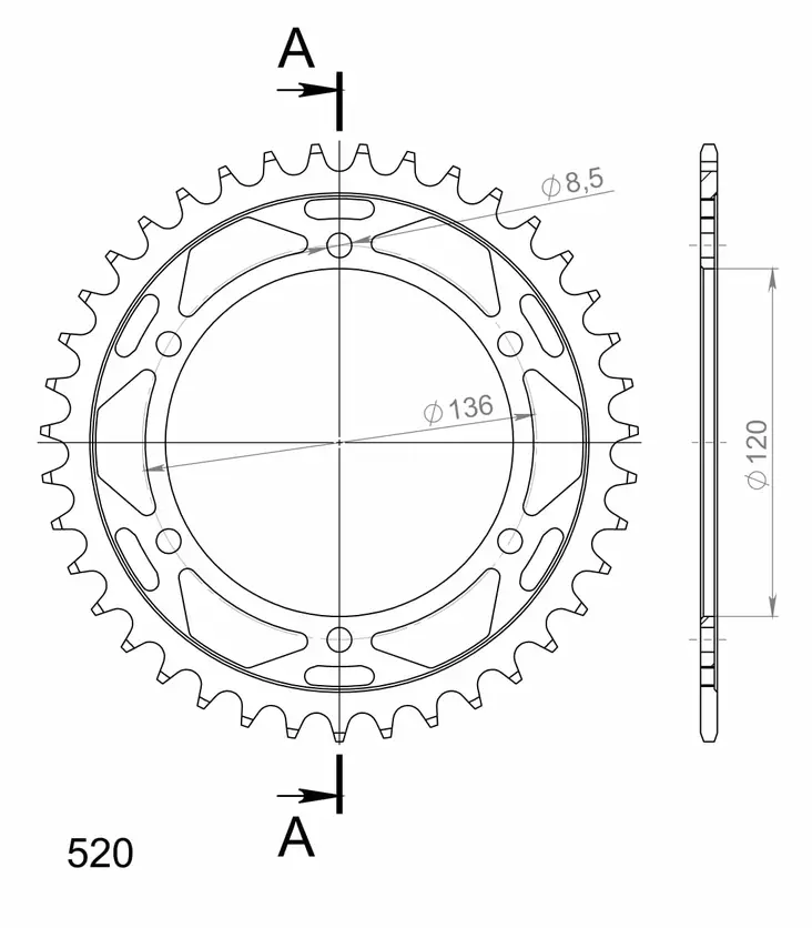 Supersprox / JT Rear sprocket 846.39 - MC Bakdrev - 27-2-846-39 - 1