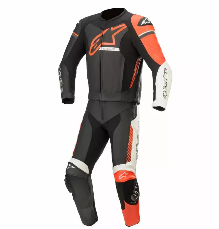 MC skinnställ Alpinestars GP Force Phantom v2, tvådelad, svart/vit/röd - MC skinnställ - D372639 - 1