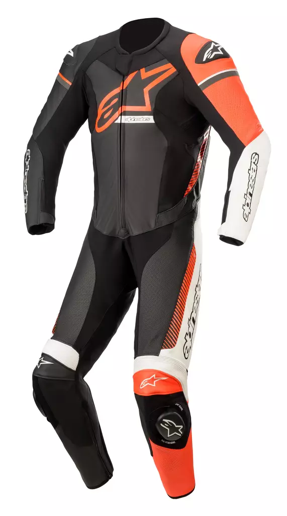 MC skinnställ Alpinestars GP Force Phantom v2, endelad, svart/vit/röd - MC skinnställ - D372569 - 1
