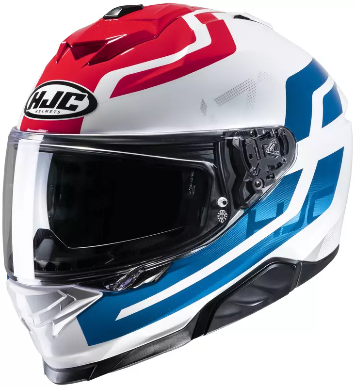 Motorcykelhjälm HJC i71 Enta, vit/röd/blå MC21 - MC integralhjälmar - 630-23089 - 1
