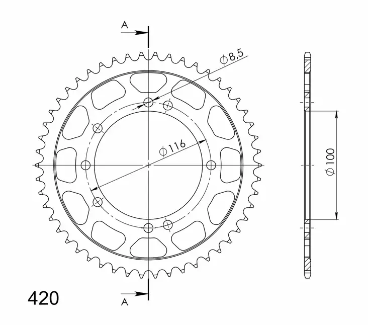 Supersprox / JT Rear sprocket 457/461.49 - MC Bakdrev - 27-2-457-49 - 1