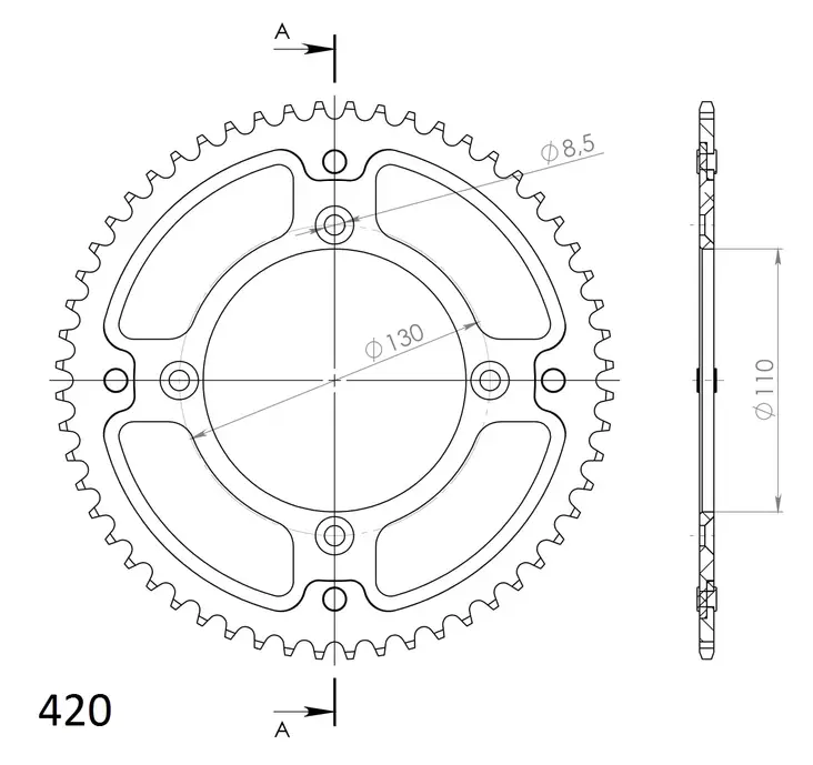 Supersprox Stealth Rear sprocket HO CR80/85,CRF150 Gold 56 - Motocross bakdrev - 272-209-RST-56-9 - 1