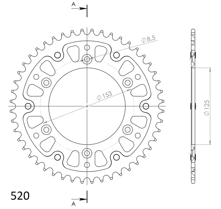 Supersprox Stealth Rear sprocket HO CR/CRF 87- Gold 48 - Motocross bakdrev - 272-210-RST-48-9 - 1