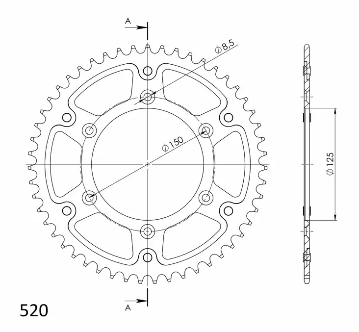 Supersprox Stealth Rear sprocket Husab./Husqv./Ktm Gold 50 - Motocross bakdrev - 272-990-RST-50-9 - 1