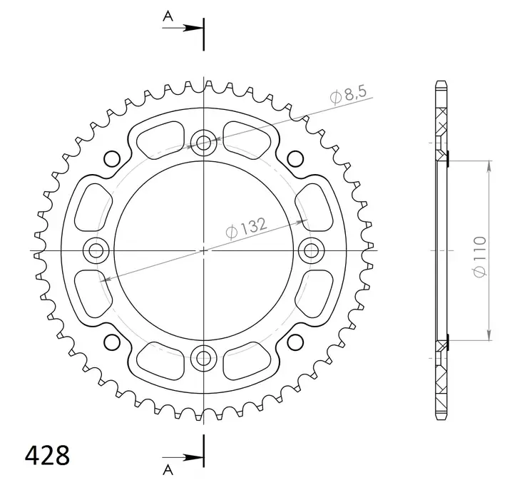 Supersprox Stealth Rear sprocket KTM SX85 Gold 50 - Motocross bakdrev - 272-898-RST-50-9 - 1