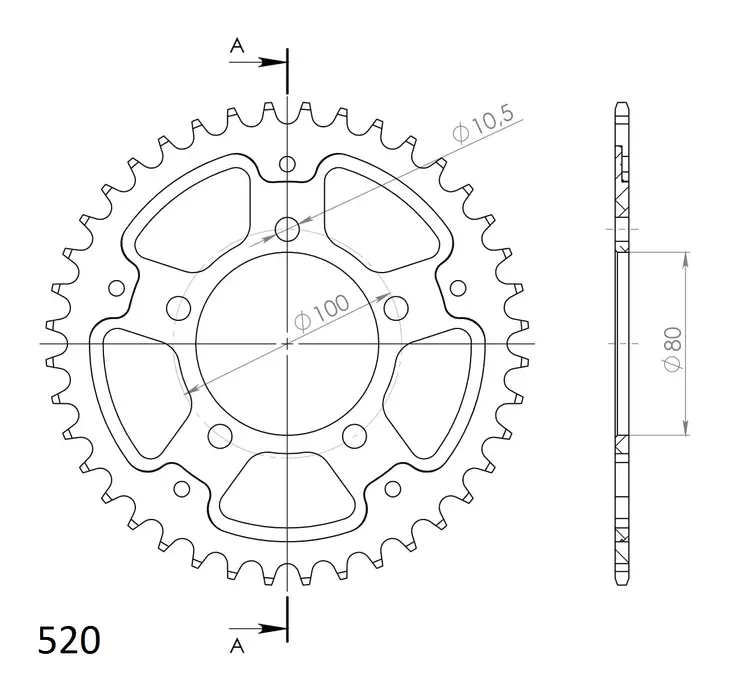 Supersprox Stealth Rear sprocket Gold - MC Bakdrev - 272-2698-RST-40-9 - 0