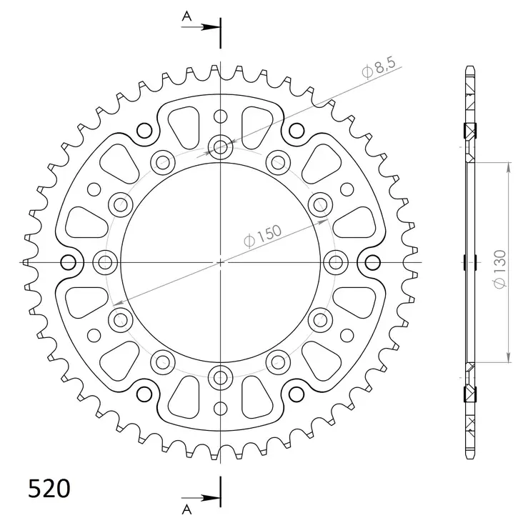 Supersprox Stealth Rear sprocketYA YZ/WRF/YZF 99- Gold 48 - Motocross bakdrev - 272-245-2-RST-48-9 - 1