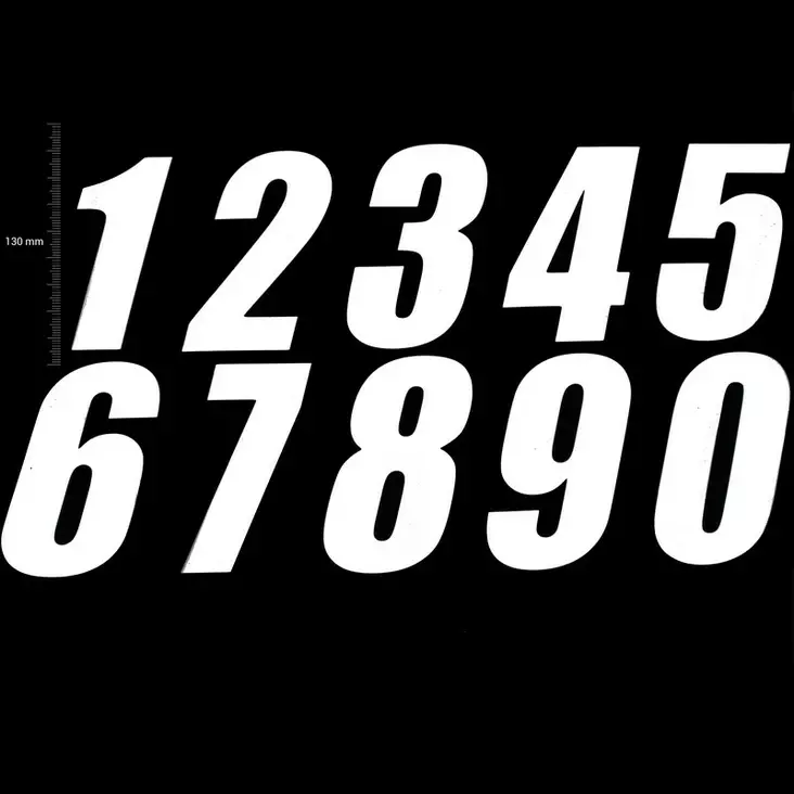 TMV Pro Siffror 130mm White '9' (3pcs) - Motocross nummerplåt - 391-020519 - 1