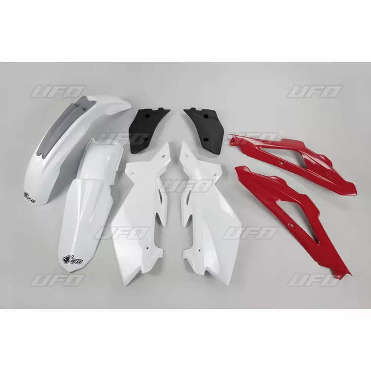 UFO Plastkit 4-delar Röd/vit HVA 2-takt CR 07-08 - Motocross plastsats - 650-K605-999 - 1