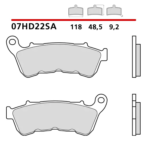 Brembo Bromsbelägg Fram Sintrad Road 07HD22SA - MC Bromsbelägg - 231-HD22SA - 1