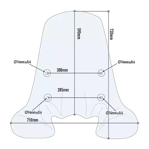 Givi Vindruta, Transparent, 72 x 71 cm - MC Vindrutor - 323-1117A - 1