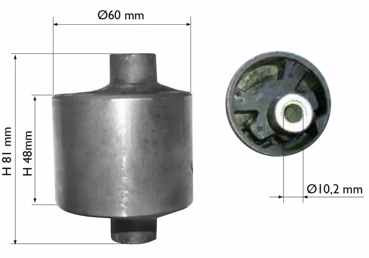 Vibrationsdämpargummi: LIGIER DCI, epäkesko - Motordelar - 309-131820A - 1
