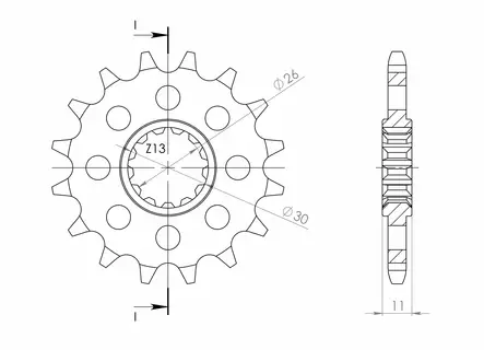 Supersprox Front sprocket 1591.16RB with rubber bush - MC Framdrev - 27-1-1591-16-RB - 1