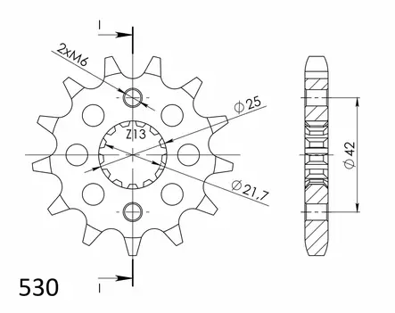 Supersprox Front sprocket 513.18RB with rubber bush - MC Framdrev - 27-1-513-18-RB - 1