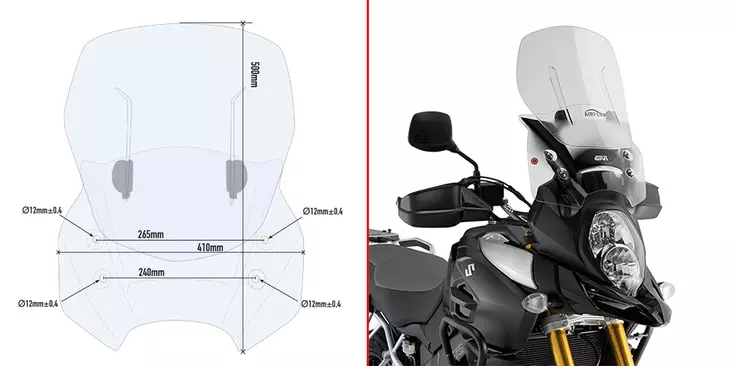 Givi Specific sliding wind-scr , Suzuki DL1000 V-STROM (2014) - MC Vindrutor - 323-AF3105B - 1