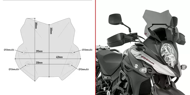 GIVI SPOILER SUZUKI DL650 VSTROM'17 - MC Vindrutor - 323-D3112B - 1