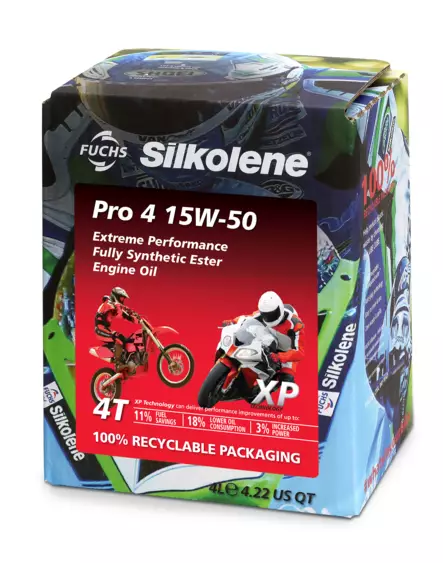 Silkolene Pro 4 15W-50 XP 4L CUBE - 4-T Motoroljor - 551-118-004C - 1