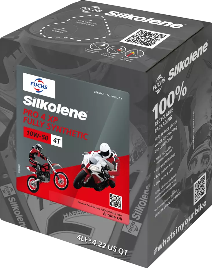 Silkolene Pro 4 10W-50 XP 4L CUBE - 4-T Motoroljor - 551-124-004C - 1
