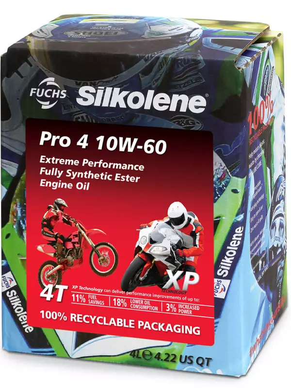 Silkolene Pro 4 10W-60 XP 4L CUBE - 4-T Motoroljor - 551-120-004C - 1