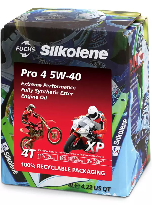 Silkolene Pro 4 5W-40 XP 4L CUBE (4x4l) - 4-T Motoroljor - 551-122-004C - 1