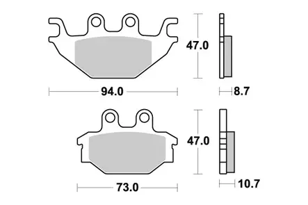 SBS Bromsklossats Ceramic 810HF - MC Bromsbelägg - 23-810HF - 1