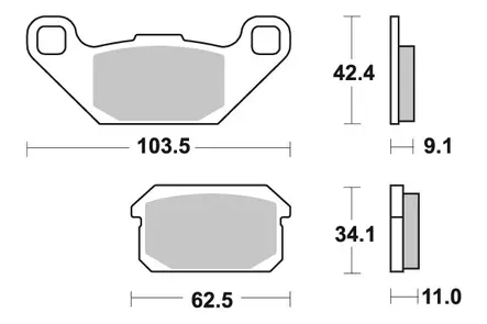 SBS Bromsklossats Ceramic 848HF - MC Bromsbelägg - 23-848HF - 1