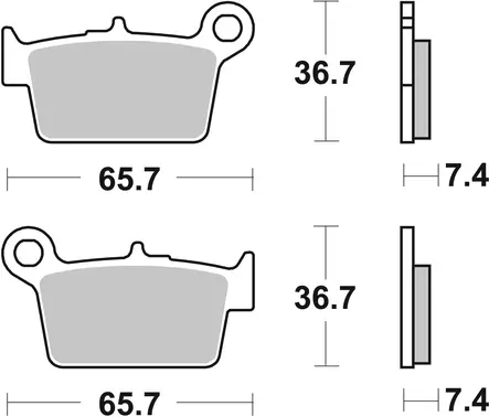 SBS Bromsklossats Ceramic 861HF - MC Bromsbelägg - 23-861HF - 1