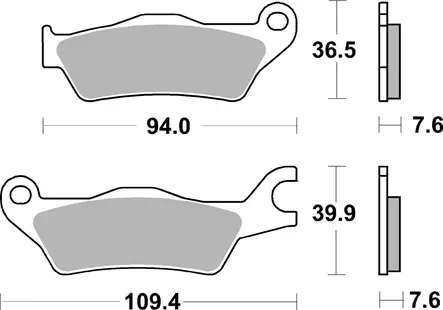 SBS Bromsklossats Ceramic 951HF - MC Bromsbelägg - 23-951HF - 2