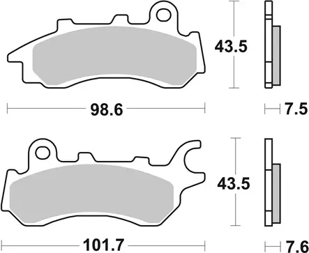 SBS Bromsklossats Ceramic 958HF - MC Bromsbelägg - 23-958HF - 2