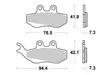 SBS Bromsklossats Ceramic 120HF - MC Bromsbelägg - 23-120HF - 1