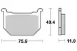SBS Bromsklossats Ceramic 533HF - MC Bromsbelägg - 23-533HF - 1