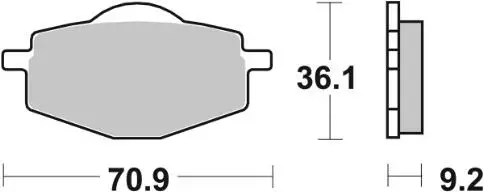 SBS Bromsklossats Ceramic 107HF - MC Bromsbelägg - 23-107HF - 2