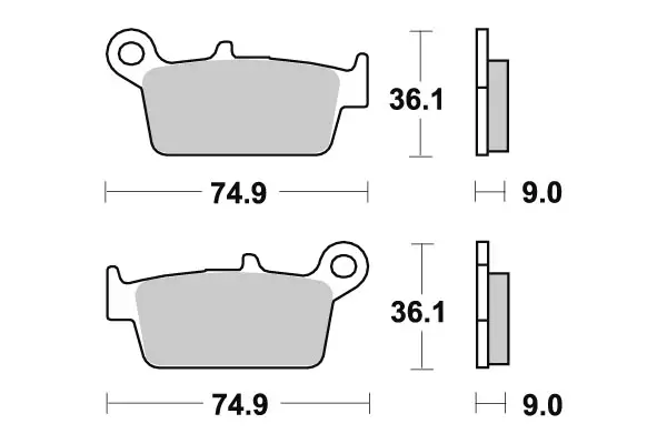 SBS Bromsklossats Ceramic 121HF - MC Bromsbelägg - 23-121HF - 1
