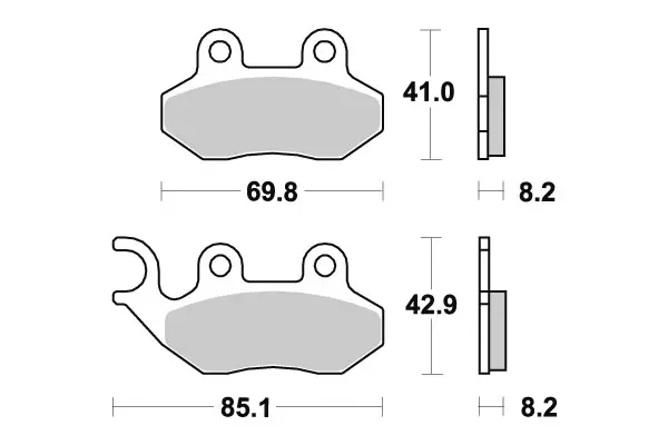 SBS Bromsklossats Ceramic 140HF - MC Bromsbelägg - 23-140HF - 1