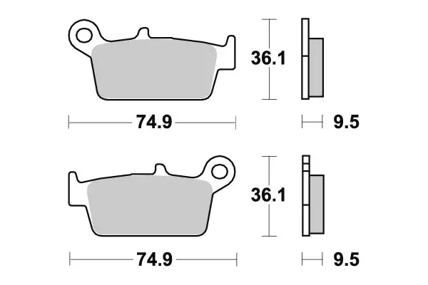 SBS Bromsklossats Ceramic 144HF - MC Bromsbelägg - 23-144HF - 1